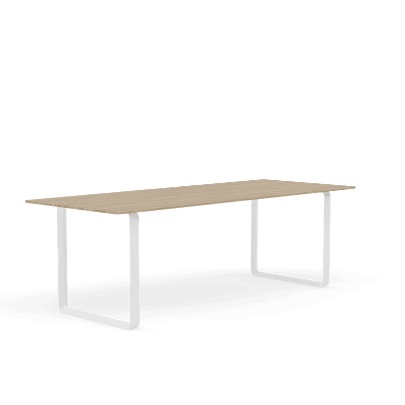 Muuto 70/70 table 225 cm Solid Oak Spisebord, Grey Base, Grå ben