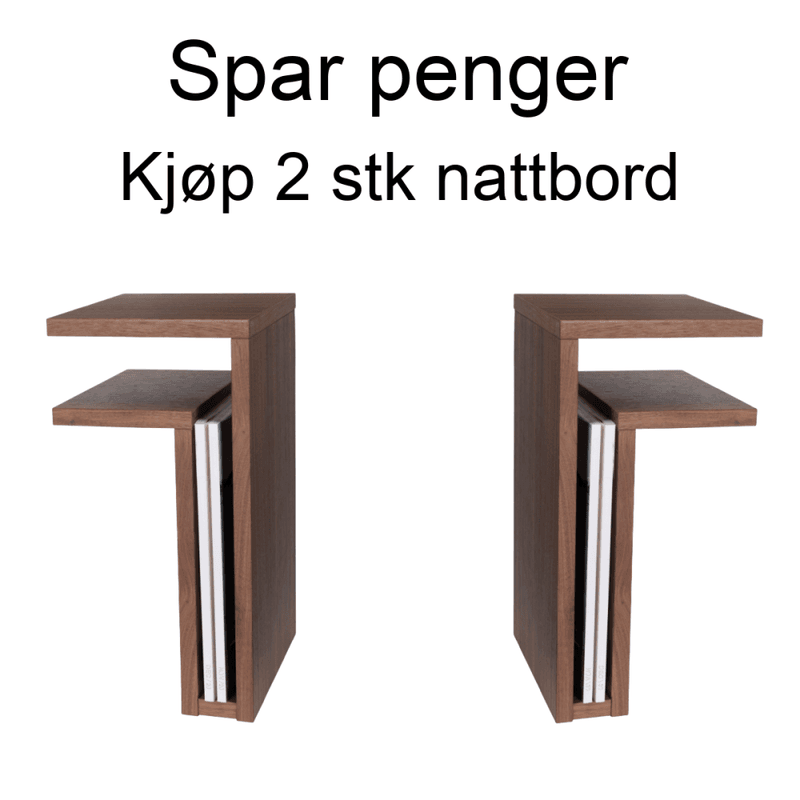 Maze F-Shelf Natural Walnut veneer Left and Right 2 stk nattbord